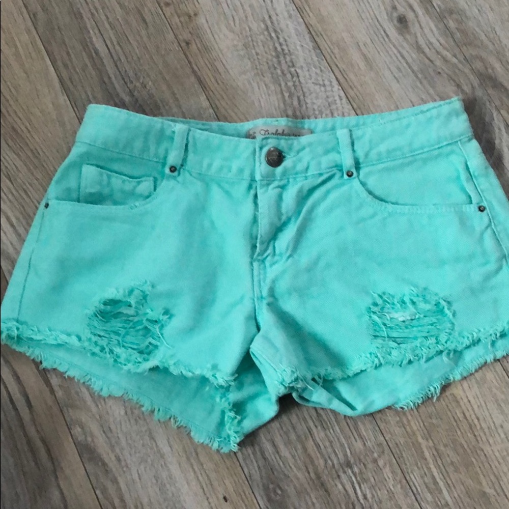 Zara Mint denim shorts